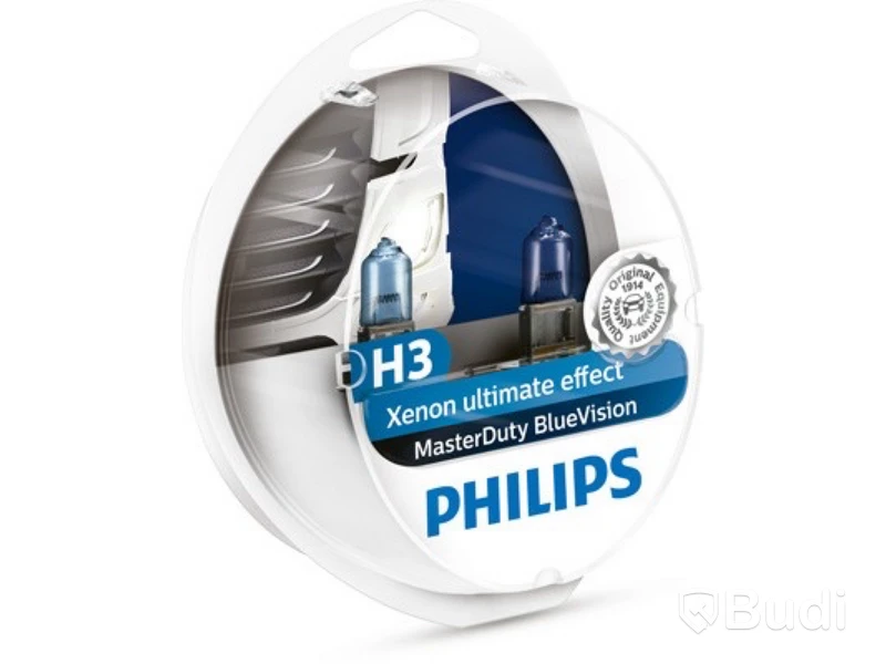 3 st. frp. Fordonslampor Philips, MasterDuty BlueVision 13336MDBVS2, H3 70W 24V